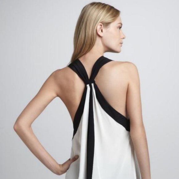 BCBGMaxAzria Black and White Professional Tie Tank - Picture 7 of 7